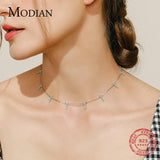 925 Silver Vintage Charm Turquoise Geometric Choker Necklace