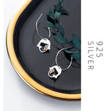 Girl Face Hoop Earring 925 Sterling Silver Hook Earring