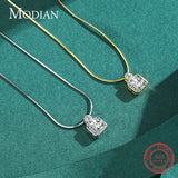 Clear CZ Pendant 925 Sterling Silver Necklace for Women