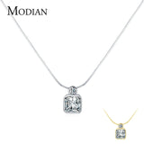 Clear CZ Pendant 925 Sterling Silver Necklace for Women