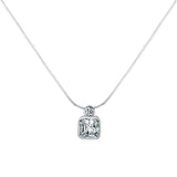 Clear CZ Pendant 925 Sterling Silver Necklace for Women