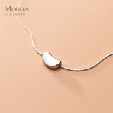 925 Silver Link Chain Necklace with Bean Pendant for Women