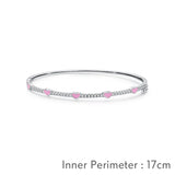 925 Sterling Silver Enamel Heart Bangle Bracelet