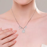 925 Sterling Silver Key Lock Pendant Necklace Wedding Jewelry