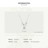 925 Sterling Silver Key Lock Pendant Necklace Wedding Jewelry