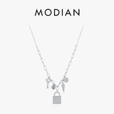 925 Sterling Silver Key Lock Pendant Necklace Wedding Jewelry