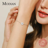 925 Sterling Silver 1.0Ct CZ Charm Bracelet Women Wedding Jewelry