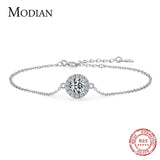 925 Sterling Silver 1.0Ct CZ Charm Bracelet Women Wedding Jewelry