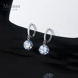 925 Silver CZ Hoop Earrings Wedding