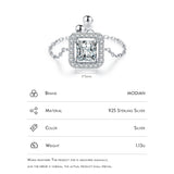 925 Sterling Silver Square Adjustable Ring Women Link Chain Fine Jewelry