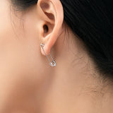 925 Silver Brooch Stud Earrings Punk Women's Party Jewelry Gift