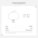 925 Sterling Silver Heart Turquoise Bracelet for Women Wedding