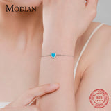 925 Sterling Silver Heart Turquoise Bracelet for Women Wedding