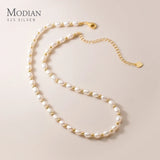 925 Sterling Silver Pearl Charm Necklace Short Chain Jewelry Wedding