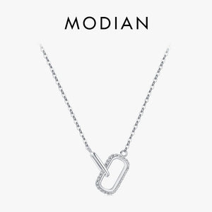 Clear CZ Necklace 925 Silver Chain Romantic Lock Sparkling Fine Jewelry