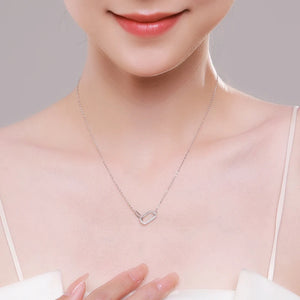 Clear CZ Necklace 925 Silver Chain Romantic Lock Sparkling Fine Jewelry