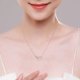Clear CZ Necklace 925 Silver Chain Romantic Lock Sparkling Fine Jewelry