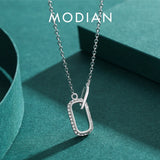 Clear CZ Necklace 925 Silver Chain Romantic Lock Sparkling Fine Jewelry