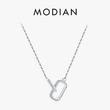 Clear CZ Necklace 925 Silver Chain Romantic Lock Sparkling Fine Jewelry