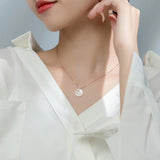 Round Shape Pendant Necklace for Women 925 Sterling Silver Fine Jewelry