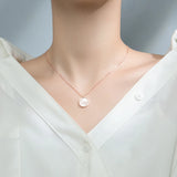 Round Shape Pendant Necklace for Women 925 Sterling Silver Fine Jewelry