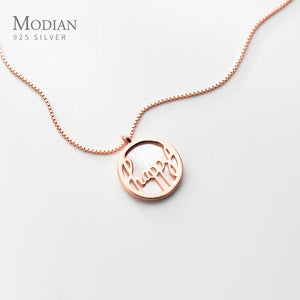 Round Shape Pendant Necklace for Women 925 Sterling Silver Fine Jewelry