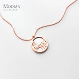 Round Shape Pendant Necklace for Women 925 Sterling Silver Fine Jewelry
