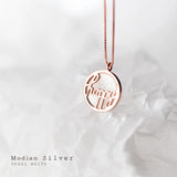 Round Shape Pendant Necklace for Women 925 Sterling Silver Fine Jewelry