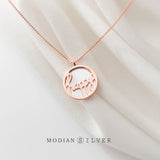 Round Shape Pendant Necklace for Women 925 Sterling Silver Fine Jewelry