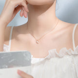 Zircon Elk Pendant Necklace 925 Silver Gift