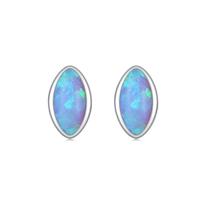 925 Silver Opal Stud Earrings Anti-allergy Fine Jewelry