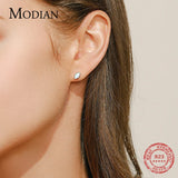 925 Silver Opal Stud Earrings Anti-allergy Fine Jewelry