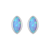 925 Silver Opal Stud Earrings Anti-allergy Fine Jewelry