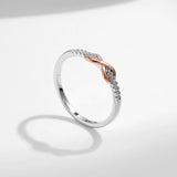 925 Sterling Silver Infinite Love Rose Wedding Ring For Women