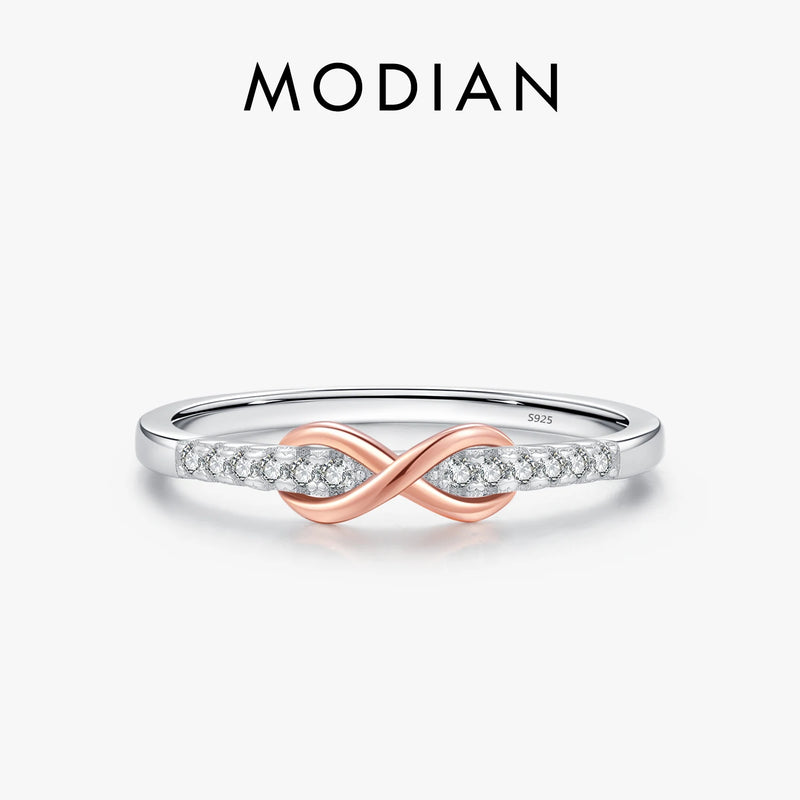 925 Sterling Silver Infinite Love Rose Wedding Ring For Women