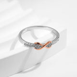925 Sterling Silver Infinite Love Rose Wedding Ring For Women
