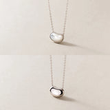 925 Sterling Silver Shell Pearl Platinum Pendant Necklace Women Anniversary