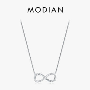 925 Silver Infinite Love Pendant Necklace with Cubic Zirconia for Women
