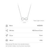 925 Silver Infinite Love Pendant Necklace with Cubic Zirconia for Women