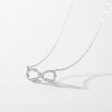 925 Silver Infinite Love Pendant Necklace with Cubic Zirconia for Women