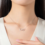 925 Silver Infinite Love Pendant Necklace with Cubic Zirconia for Women