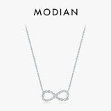 925 Silver Infinite Love Pendant Necklace with Cubic Zirconia for Women