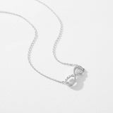 925 Silver Infinite Love Pendant Necklace with Cubic Zirconia for Women