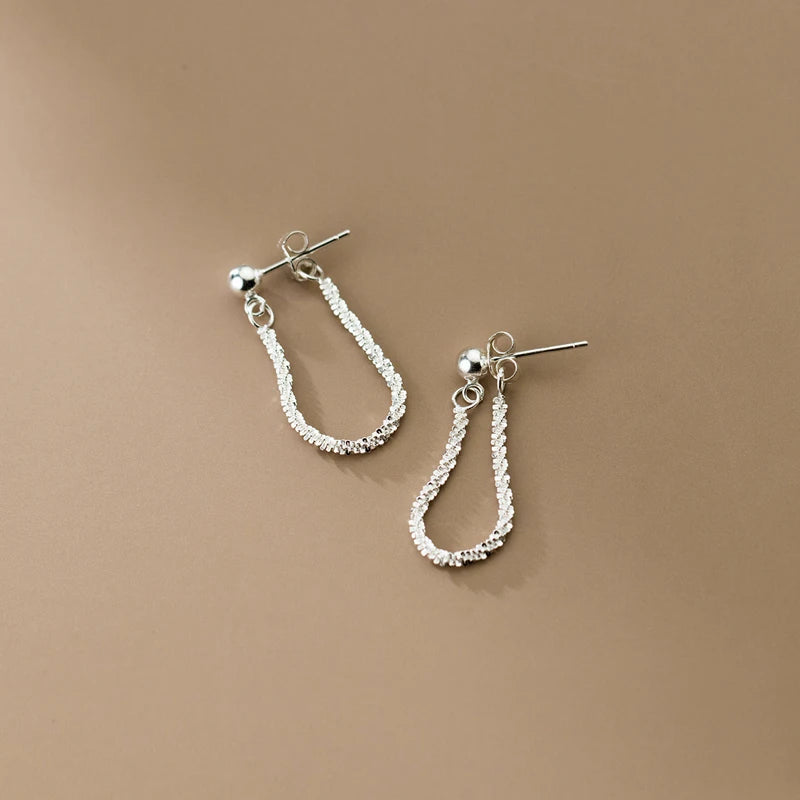 925 Silver Sparkling Ear Studs Wedding Jewelry