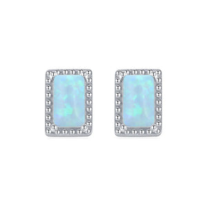 Vintage Opal Ear Studs 925 Silver Gemstone Earrings