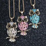Golden Zircon Owl Aromatherapy Locket Necklace