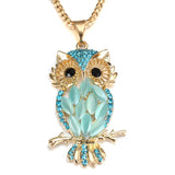Golden Zircon Owl Aromatherapy Locket Necklace