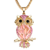 Golden Zircon Owl Aromatherapy Locket Necklace