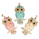 Golden Zircon Owl Aromatherapy Locket Necklace