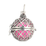 6pcs Hollow Cage Filigree Ball Box Essential Oil Diffuser Locket Pendants